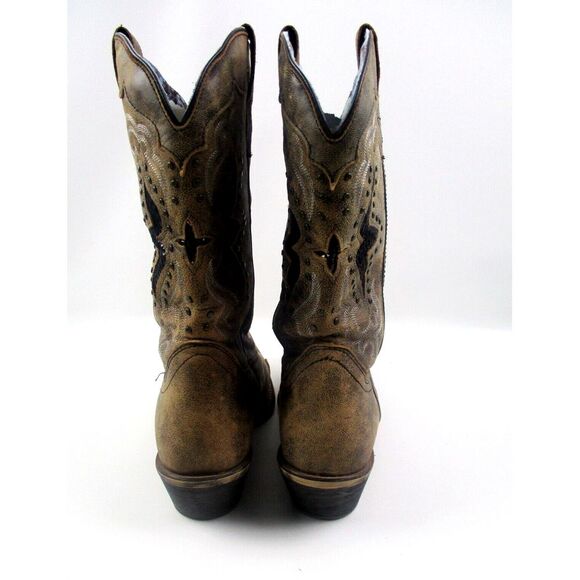 Laredo Lucretia Women's Brown Leather Pull On Western Boots Size 9.5 W  #52133 - Picture 5 of 11